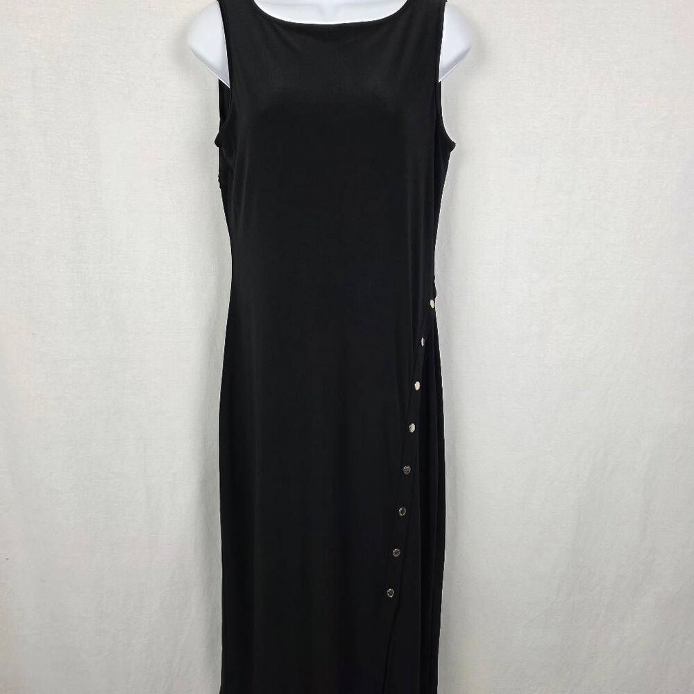 White House Black Market Black Maxi Dress Small Sleeveless Studded - Picture 5 of 11